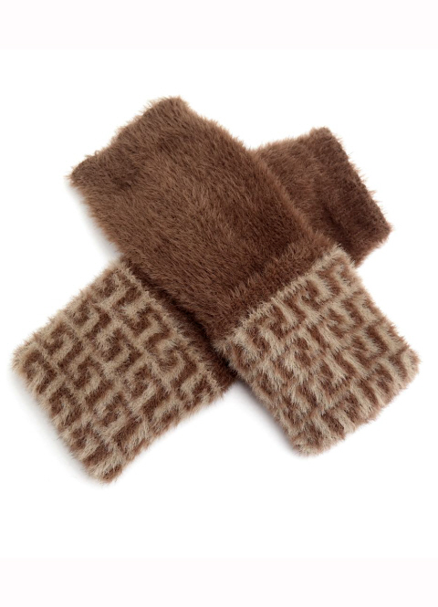 Pure Fashion Fluffy Fingerless Gloves